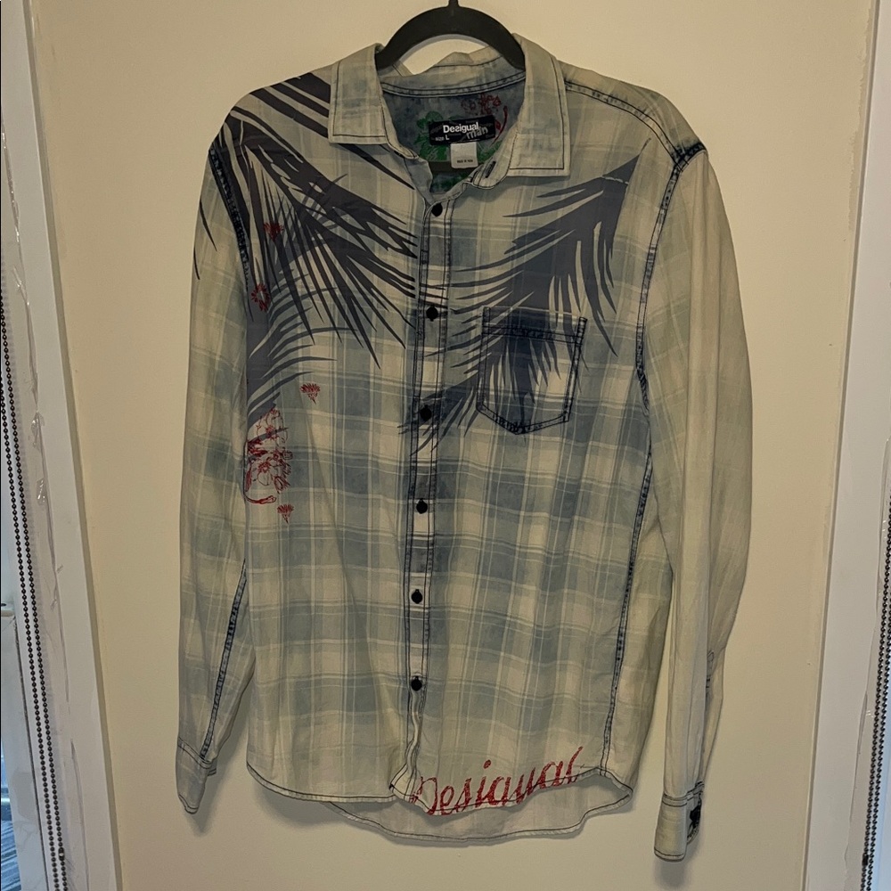 Desigual Men's Artistic Plaid Shirt